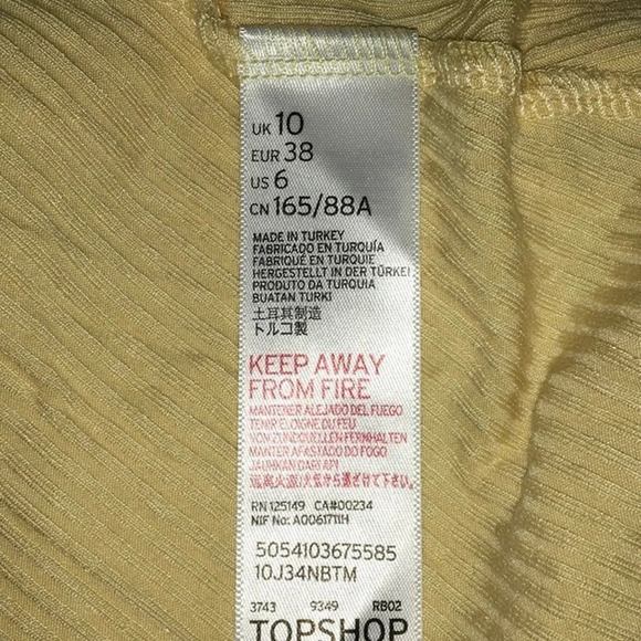 TopShop Ribbed Button Down Mini Dress Tie Sleeve 6 - Picture 6 of 6